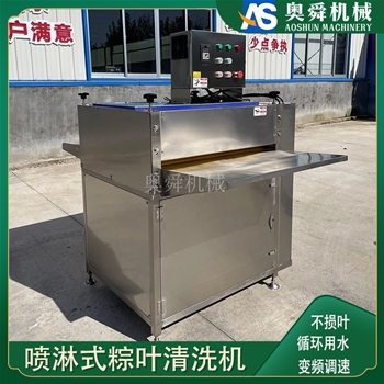 小型洗粽葉機 毛輥對夾式自動清洗葉子機器 高壓噴淋洗蘆葦葉設備