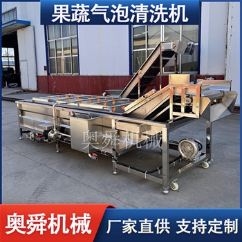 榆錢葉清洗機 香椿芽去塵氣泡清洗設備 綠色蔬菜清洗風干流水線